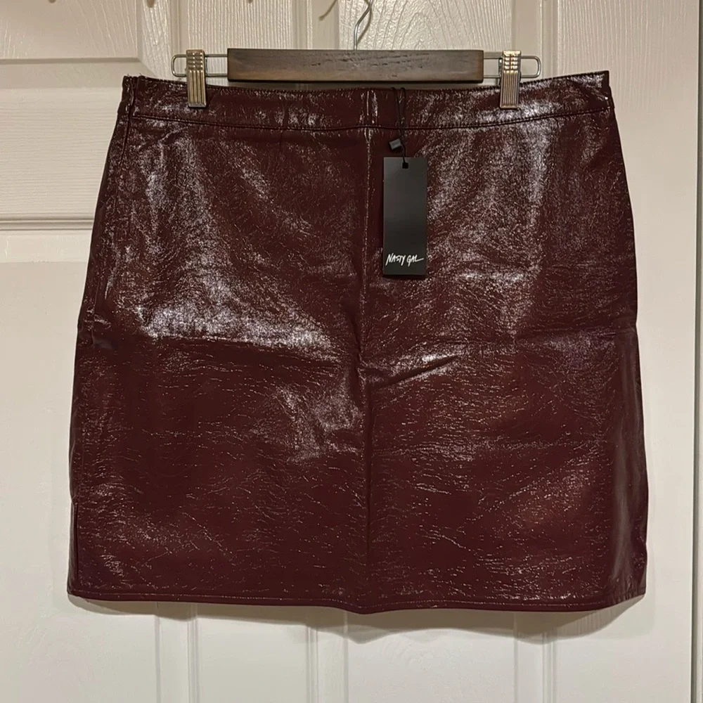 Faux leather mini skirt